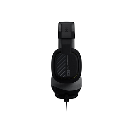 Casque de jeu Astro A10 noir, photographié de face sur fond blanc.