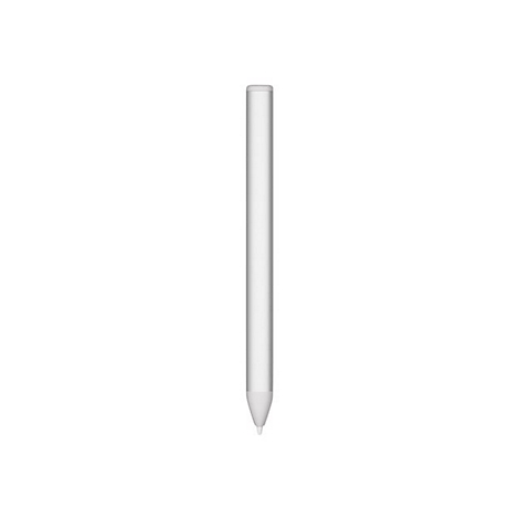 Ein weiÃŸer Eingabestift mit spitzem Ende auf weiÃŸem Hintergrund.