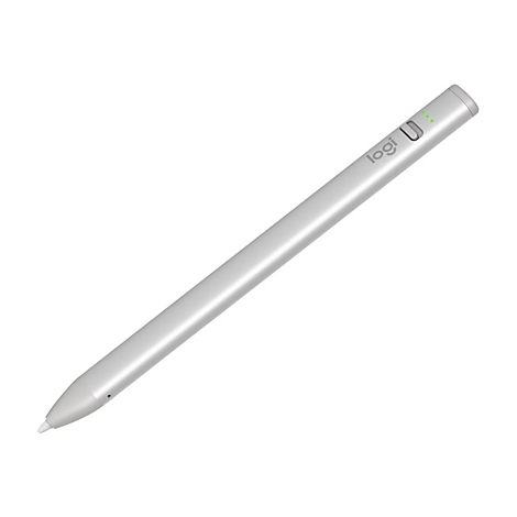 Silberner, schlanker Stift mit der Aufschrift Logi U.