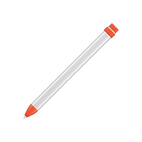 Un stylo blanc avec des extrÃ©mitÃ©s orange.