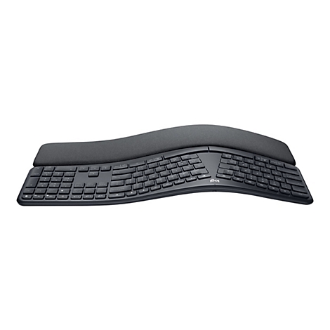 Clavier ergonomique avec forme incurvÃ©e et repose-poignets, noir.