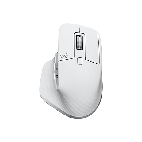 Weisse kabellose Maus mit Logo logi.