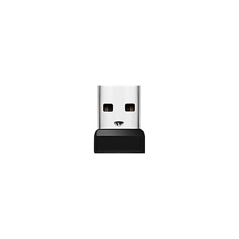 Nahaufnahme eines schwarzen USB-A-Steckers mit Metallkontakten.
