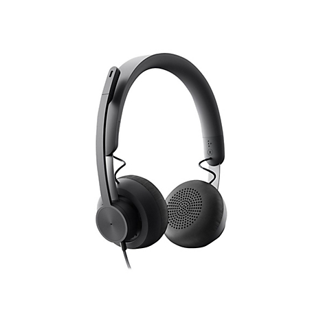 Casque noir avec arceau et oreillettes. Sans fil, dÃ©taillÃ©.