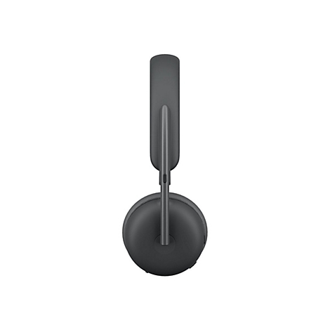 Casque gris foncé, présenté avec style sur fond blanc.