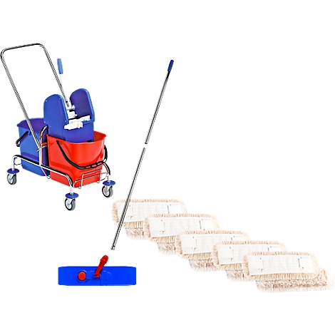 Lot Complet Seau A Roulettes Double Bac Chrome 2 Seaux De 15 L Manche Chrome En 2 Parties 10 Franges Acheter A Prix Avantageux Schafer Shop