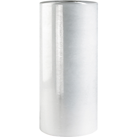 Cylindrical, transparent container reflecting light.