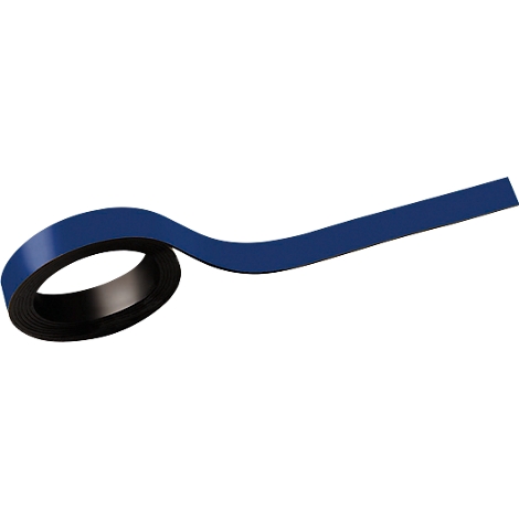 Een glanzende blauwe rol die een spiraal vormt.
