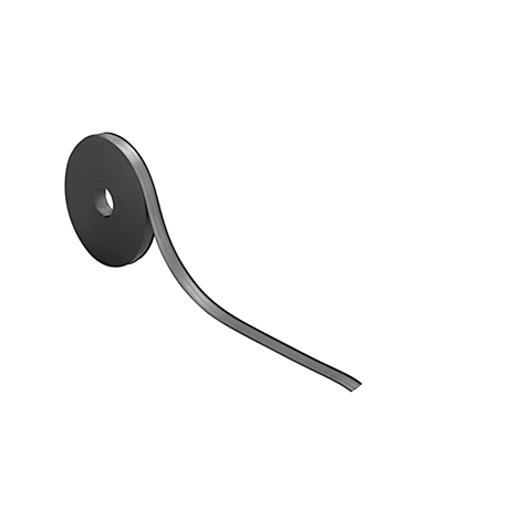 A gray tape, rolled into a roll, is unrolling. The background is white.