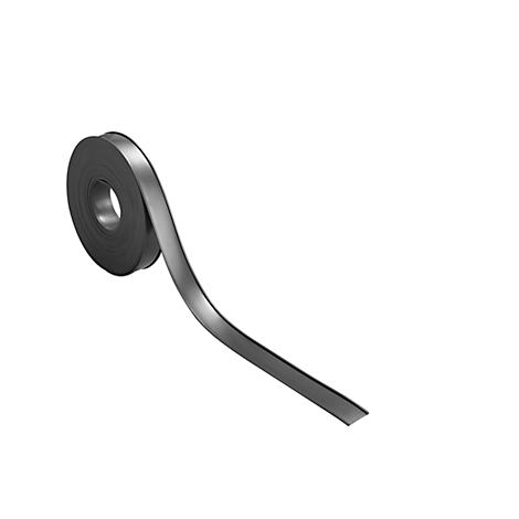 Roll of black tape unrolling. On a white background.