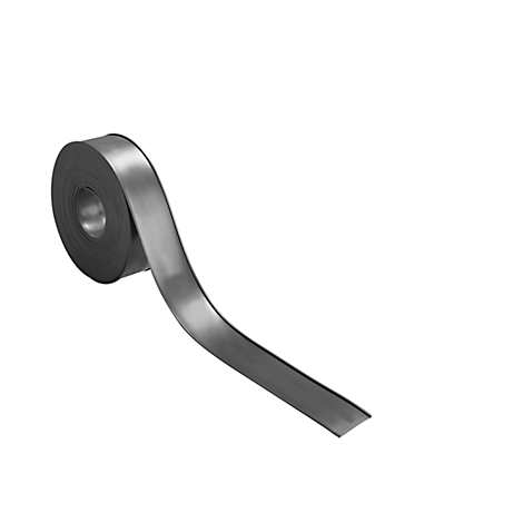 Roll of gray tape, partially unrolled, on a white background.