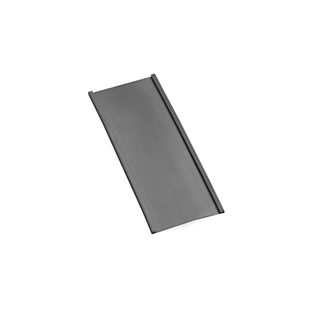 Gray, rectangular building component, placed slightly diagonally on a white background.