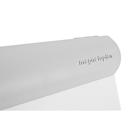 Lichtgrijze pen met de inscriptie magnetoplan. De pen is afgebeeld op een wit oppervlak.