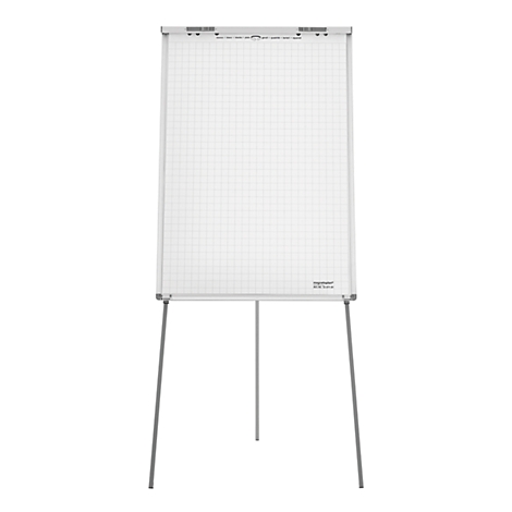 Een wit flip-overbord met geruit papier op een statief.