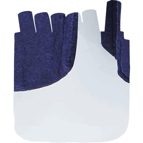 Zes kleurrijke viltstiften in een donkerblauw vilt etui.