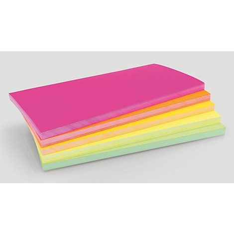 Magnetoplan Neon-Set mit 5 farbigen Karten, 200x100mm, 120g/m2, 250 Stück.