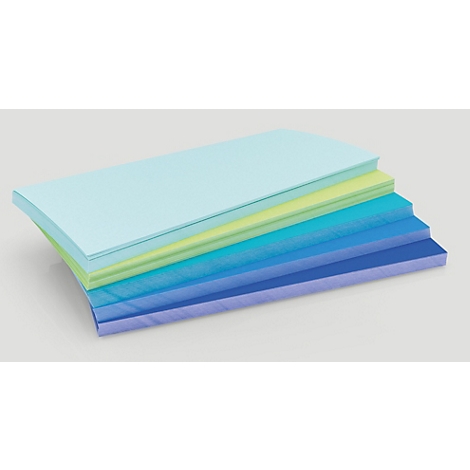 Magnetoplan Set Sea mit fünf verschiedenfarbigen Papierstreifen in Blautönen, 200x100mm, 120 g/m2, 250 Stück.