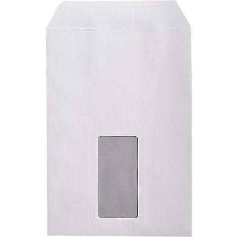 White envelope with a square viewing window.