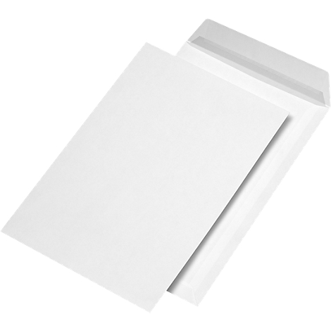 A white sheet of paper with a white envelope, shown in perspective.