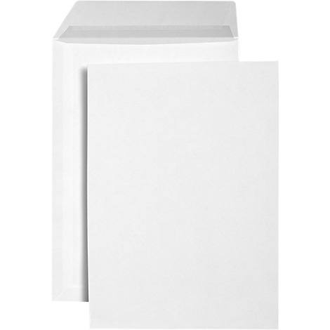 White envelope and a sheet of paper on a white background.