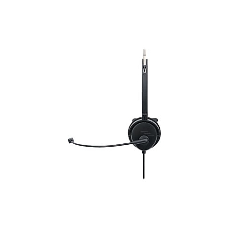 Schwarzes Headset mit Mikrofon auf weiÃŸem Hintergrund.