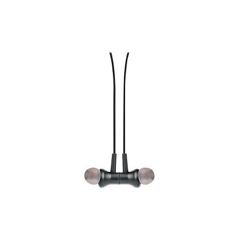 Schwarze In-Ear-Kopfhörer mit magnetischen Gehäusen und Kabeln, freigestellt vor weißem Hintergrund.