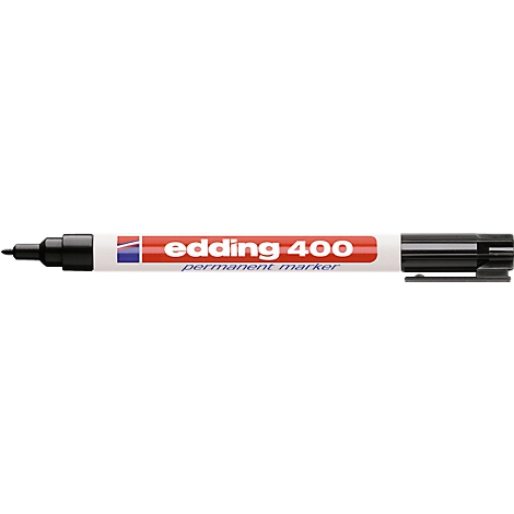 A black Edding 400 permanent marker with red logo.