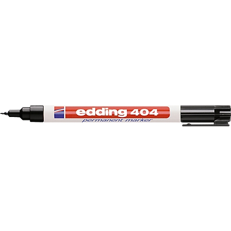 A black Edding 404 permanent marker with red lettering.