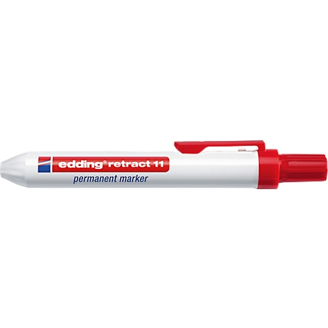 Marqueur permanent retract 11 edding, sans capuchon, rétractable, 10 p., rouge