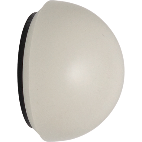 Applique murale demi-ronde, beige avec plaque arrière noire.