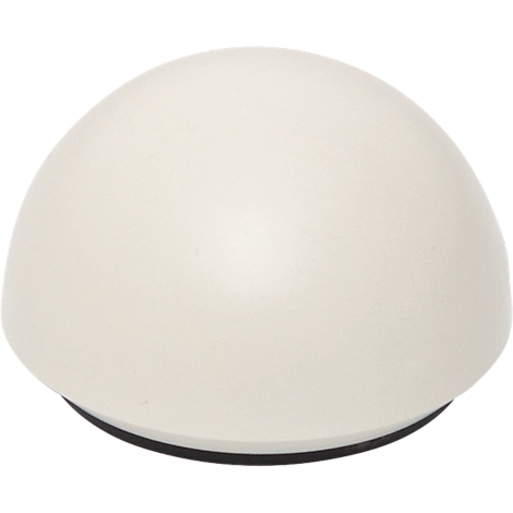 Lampe blanche ovale compacte avec une base noire.