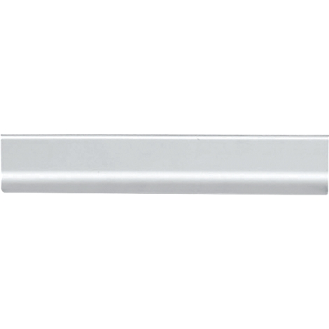 Silver-colored trim, slightly curved, with bright reflections.
