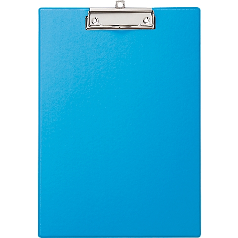 Light blue clipboard with a silver-colored clip.