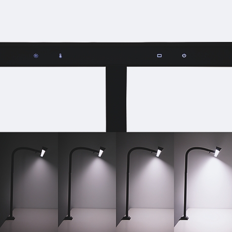 Close-up van een zwart, T-vormig object op een witte achtergrond. Een rode stip aan de bovenkant.