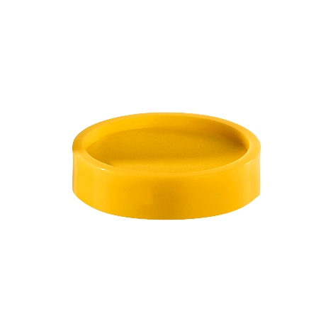 Yellow, round, shallow bowl with a smooth surface.