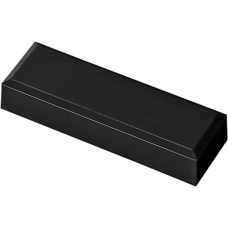 Rectangular black post with beveled edges, shown at an angle.