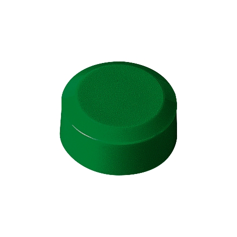 Round, green cap with a raised center section.