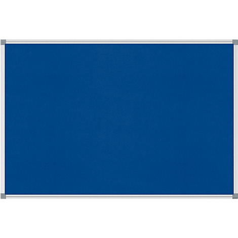 A blue pinboard with a white frame.