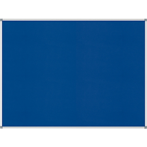 Rectangular, blue pinboard with a white frame.