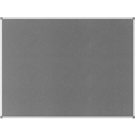 Grey notice board with white frame. The surface is slightly textured.