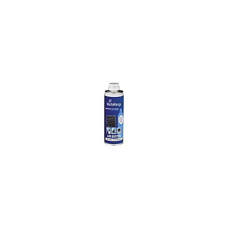 Eine blaue Sprühdose mit weißem Deckel. Auf der Dose steht MediaRange Air Duster.