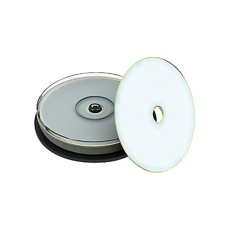 CD-HÃ¼lle mit geÃ¶ffneter Scheibe. Aufgeklappte CD mit Loch in der Mitte, daneben eine weitere CD.
