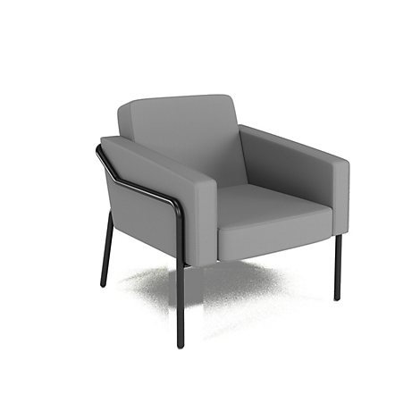 meet by Paperflow Fauteuil d'extérieur MEDSO, polypropylène/acier, hauteur d'assise 41 cm, avec accoudoirs et rembourrage latéral, taille L, gris/noir mat