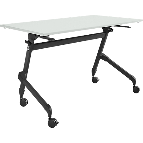 Mesa plegable Schäfer Shop Select con ruedas, rectangular, tubo cuadrado, ancho 1200 x fondo 600 x alto 720 mm, gris claro/negro