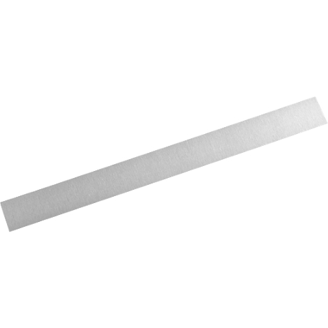 Gray, elongated strip diagonally from bottom left to top right against a white background.