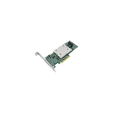 Une carte d'ordinateur verte avec un dissipateur thermique argenté, sur fond blanc.