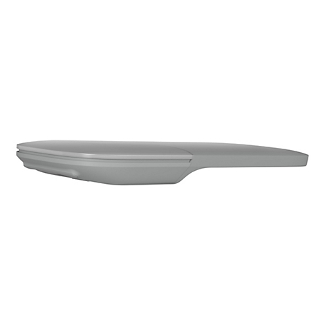 Souris d'ordinateur grise et Ã©lÃ©gante, lÃ©gÃ¨rement aplatie et de forme ergonomique.