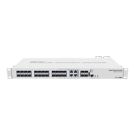 Weißer MikroTik Cloud Router Switch CRS326 vor weißem Hintergrund.