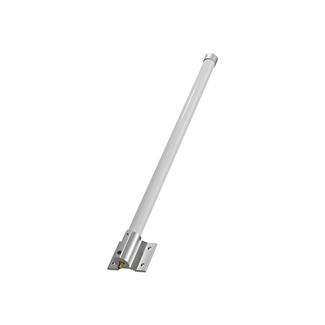 Graue Antenne mit rechteckiger Halterung vor weiÃŸem Hintergrund. Der obere Teil der Antenne ist abgerundet.