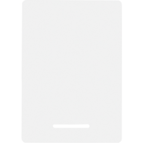 Rectangle blanc arrondi avec une ligne horizontale blanche en bas.